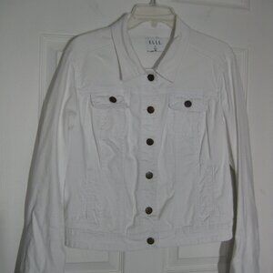 Elle White Denim Jean Jacket Size Size XL